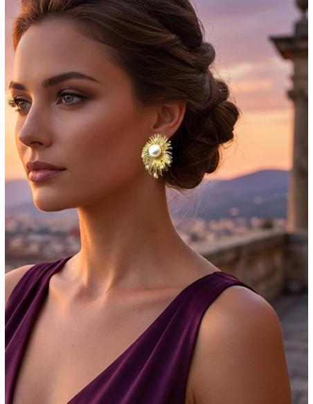 PENDIENTES CON PERLAS ELEGANTE DISEÑO CORTO | INVITADAS BODAS