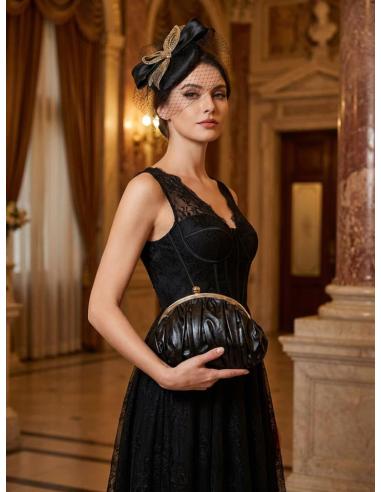 BOLSOS DE FIESTA NEGROS ESPACIOSOS ESTILO VINTAGE | ACCESORIO BODA