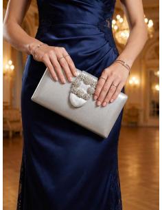 BOLSOS BODAS PLATEADOS CON CIERRE JOYA SOFISTICADO | INVITADA MADRINA 2