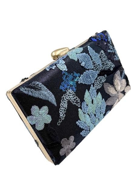 BOLSOS FIESTA AZULES MARINO CON LENTEJUELAS | CLUTCH INVITADA BODAS
