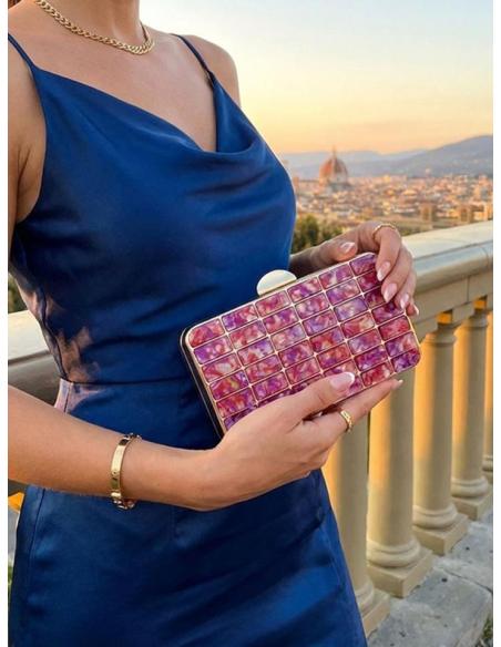 BOLSOS DE FIESTA BUGAMBILIA Y CORAL ESTILO CAREY | CLUTCH BODA DE MODA
