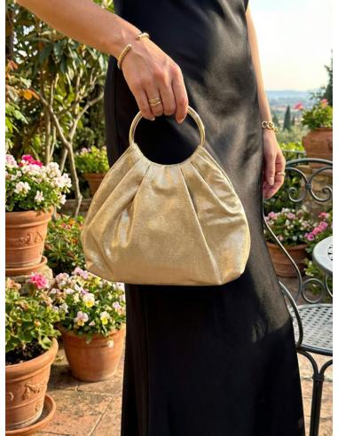 BOLSOS FIESTA DORADOS CON ASA COQUETA DE MANO | BOLSO INVITADA