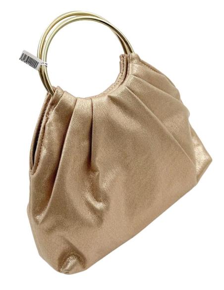 BOLSOS FIESTA ORO ROSA CON ASA COQUETA DE MANO | BOLSO INVITADA