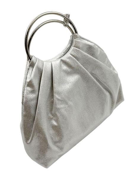 BOLSOS FIESTA PLATEADOS CON ASA COQUETA DE MANO | BOLSO INVITADA
