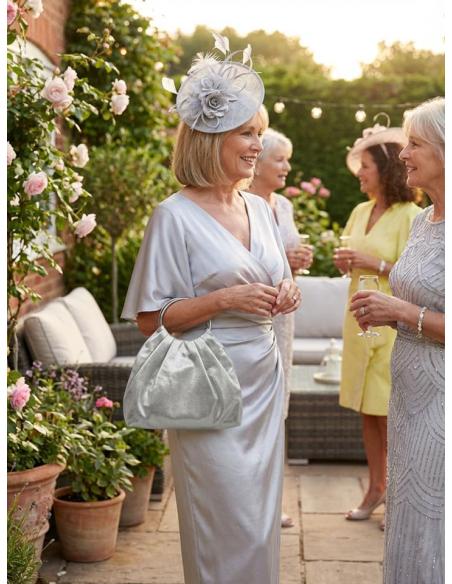 BOLSOS FIESTA PLATEADOS CON ASA COQUETA DE MANO | BOLSO INVITADA