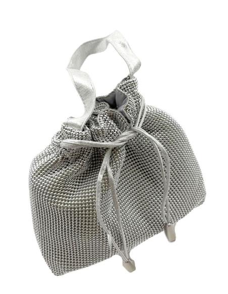 BOLSOS DE FIESTA PLATEADOS DE MALLA METALICA | BOLSOS BODA