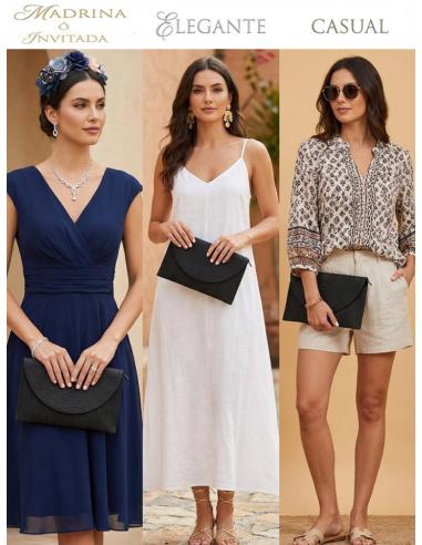 BOLSOS NEGROS DE MUJER CARTERAS PARA EL VERANO | ESTILO RAFIA