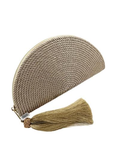 BOLSOS DE ABANICO DORADOS OCRE | INVITADAS Y MADRINAS DE BODAS