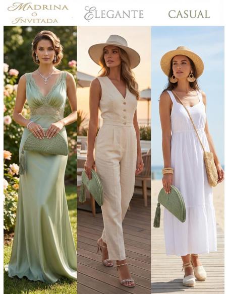 BOLSOS DE ABANICO VERDES AGUA | INVITADAS Y MADRINAS DE BODAS