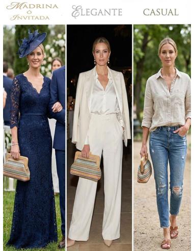BOLSOS MUJER PARA EL VERANO ESTILO TEJIDO RAFIA | MULTICOLOR