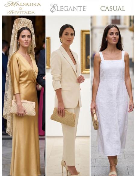 BOLSOS DORADOS Y BEIGE NATURAL CON GRAN CAPACIDAD | BODA VERANO