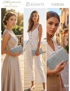 BOLSOS DE FIESTA PLATEADOS CLUTCH MODA INVITADAS | COLECCION RAFIA BODAS 2
