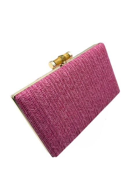 CLUTCH FUCSIAS ESTILO RAFIA PARA INVITADAS DE BODA | BOLSOS VERANO