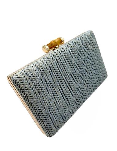 CLUTCH RAFIA AZUL CLARO PARA INVITADAS DE BODA | BOLSOS VERANO