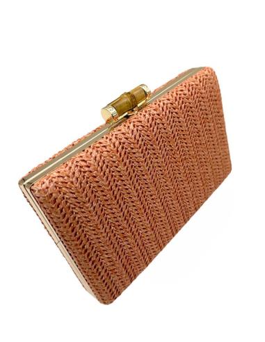 CLUTCH RAFIA NARANJA CLARO PARA INVITADAS DE BODA | BOLSOS VERANO