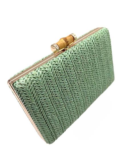 CLUTCH RAFIA VERDE AGUA PARA INVITADAS DE BODA | BOLSOS VERANO