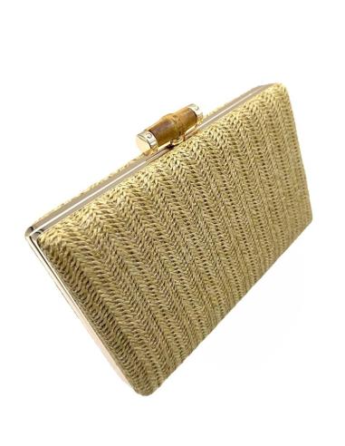 CLUTCH RAFIA BEIGE OCRE PARA INVITADAS DE BODA | BOLSOS VERANO