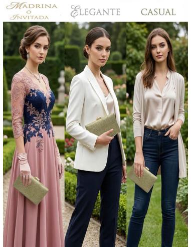 BOLSOS DE FIESTA DORADOS CLUTCH MODA PARA INVITADA | COLECCION RAFIA BODAS