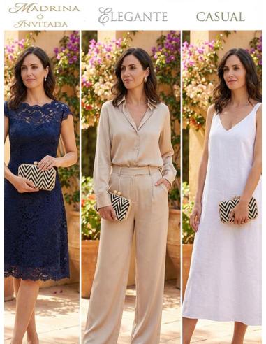 CLUTCH RAFIA NEGRO Y BEIGE PARA BODAS Y VERANO | BOLSOS INVITADA