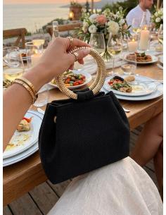 BOLSOS DE MANO NEGROS CON ASA RIGIDA | INVITADAS BODA 2