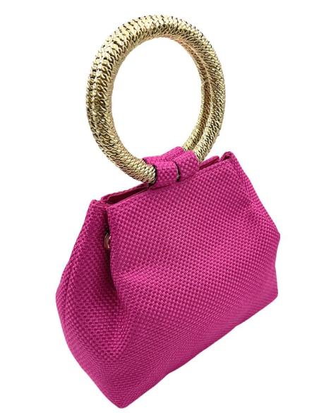 BOLSOS DE MANO FUCSIA CEREZA CON ASA RIGIDA | INVITADAS BODA