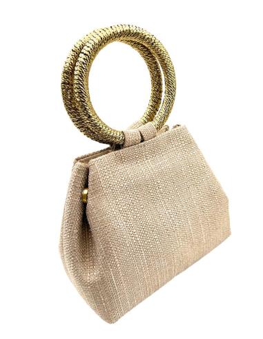 BOLSOS DE MANO MARRONES CLARO CON ASA RIGIDA | INVITADAS BODA