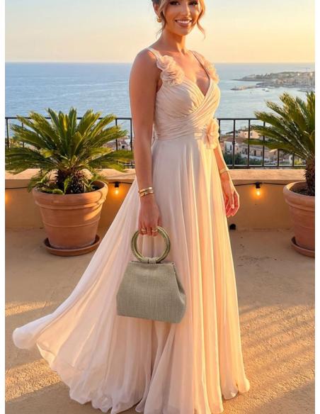BOLSOS DE MANO MARRONES CLARO CON ASA RIGIDA | INVITADAS BODA