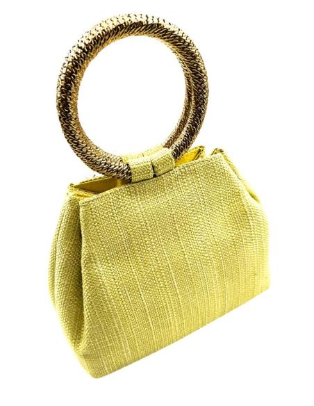 BOLSOS DE MANO AMARILLO LIMA CON ASA RIGIDA | INVITADAS BODA