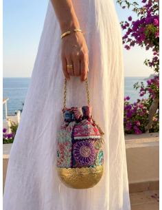 BOLSOS MORADOS BOMBONERA CON BORDADOS | INVITADAS COMUNION 2