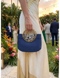 BOLSOS DE MANO AZUL MARINO ASA RIGIDA Y PEDRERIA | INVITADAS BODA 2