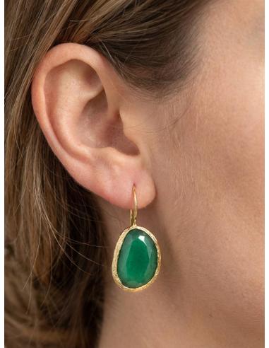 PENDIENTES MUJER PEQUEÑOS DE PIEDRA DE COLOR | LOOK CASUAL
