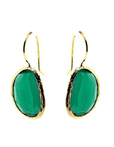 PENDIENTES MUJER PEQUEÑOS DE PIEDRA DE COLOR | LOOK CASUAL