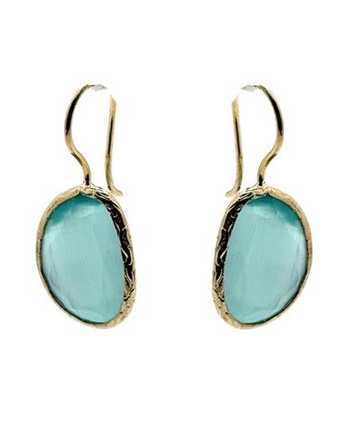PENDIENTES MUJER PEQUEÑOS DE PIEDRA DE COLOR | LOOK CASUAL
