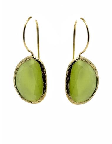 PENDIENTES MUJER PEQUEÑOS DE PIEDRA DE COLOR | LOOK CASUAL