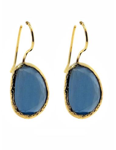 PENDIENTES MUJER PEQUEÑOS DE PIEDRA DE COLOR | LOOK CASUAL