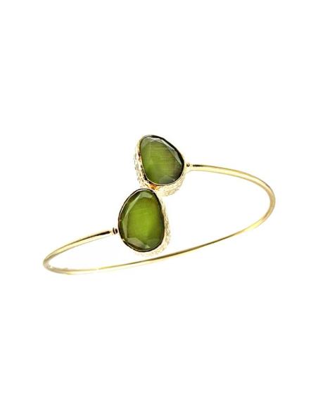 PULSERAS FINAS PARA MUJER DOBLE PIEDRA Y BAÑO ORO | BODA Y EVENTO