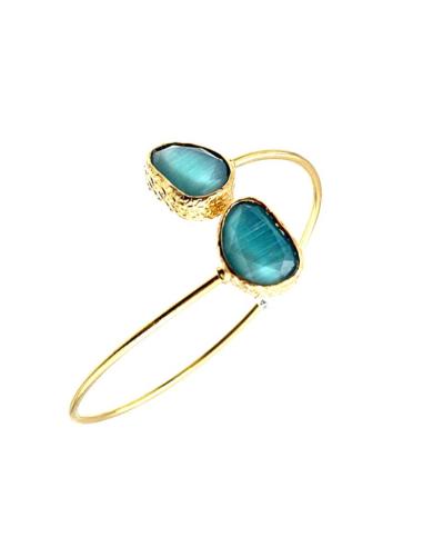 PULSERAS FINAS PARA MUJER DOBLE PIEDRA Y BAÑO ORO | BODA Y EVENTO