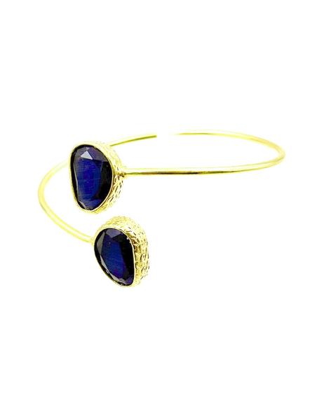 PULSERAS FINAS PARA MUJER DOBLE PIEDRA Y BAÑO ORO | BODA Y EVENTO