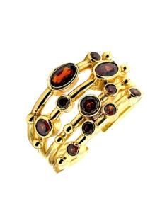 ANILLOS DORADOS CUATRO HILERAS DE PEDRERIA | BAÑO DE ORO 2