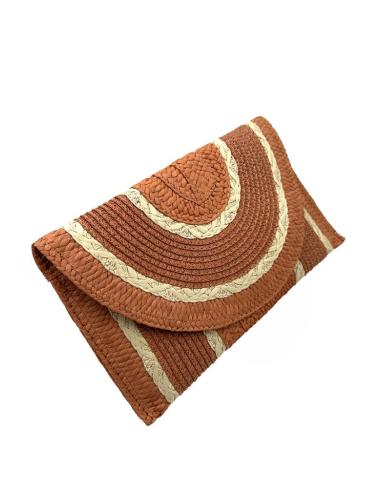 BOLSOS NARANJAS ESTILO RAFIA CON RIBETE BEIGE | CARTERAS VERANO