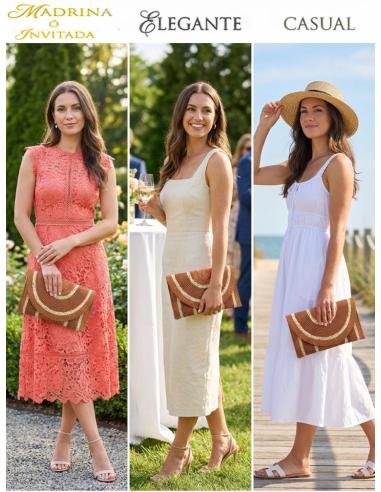 BOLSOS NARANJAS ESTILO RAFIA CON RIBETE BEIGE | CARTERAS VERANO