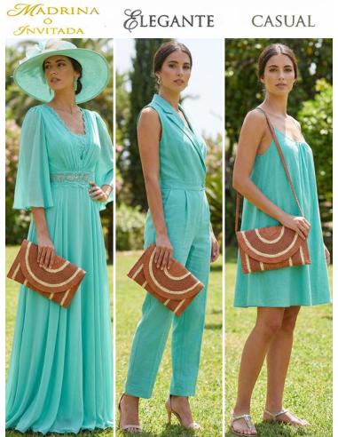 BOLSOS NARANJAS ESTILO RAFIA CON RIBETE BEIGE | CARTERAS VERANO