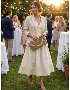 BOLSOS MARRON CAMEL ESTILO RAFIA CON RIBETE BEIGE | CARTERAS VERANO 2