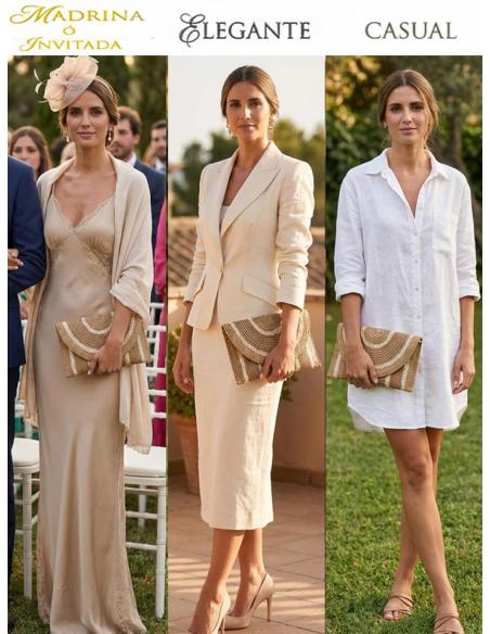 BOLSOS MARRON CAMEL ESTILO RAFIA CON RIBETE BEIGE | CARTERAS VERANO