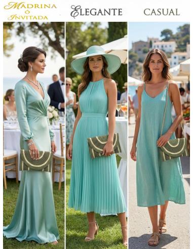BOLSOS VERDES TONO SECO CON RIBETE ESTILO RAFIA | CARTERAS VERANO