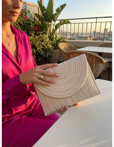 CARTERAS MUJER BLANCAS ROTO CON DORADO | BOLSOS BODA VERANO
