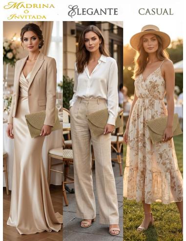 CARTERAS CAMEL VERANIEGAS PARA INVITADAS DE BODAS | BOLSOS RAFIA