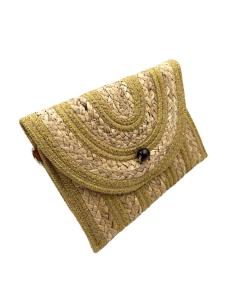 CARTERAS VERANIEGAS RAFIA BEIGE TOSTADO Y DORADO | BOLSOS MODA