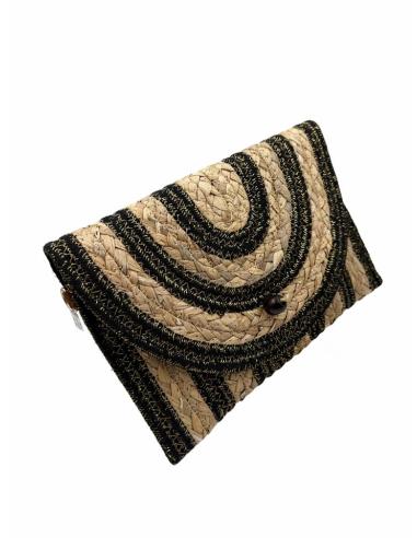 CARTERAS VERANIEGAS DE RAFIA EN NEGRO Y DORADO | BOLSOS MODA