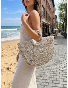 CAPAZOS BEIGE NATURAL Y PLATEADO BOLSOS DE VERANO | PLAYA Y CIUDAD 2
